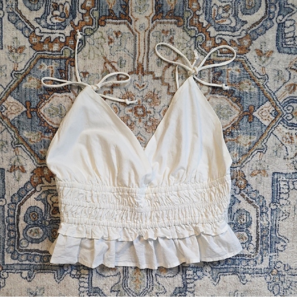 Sim & Sam Crop Top Womens L White Tank